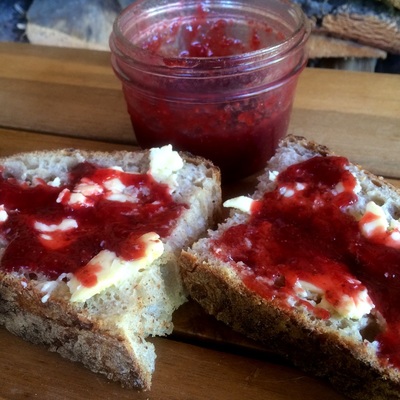 Home made strawberry jam on STELLA Country Sourdough bread
